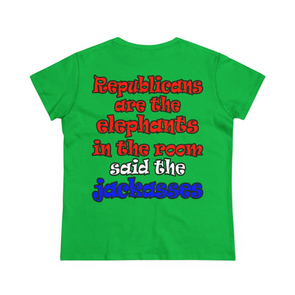 donkeys and elephants - Women's Midweight Cotton Tee