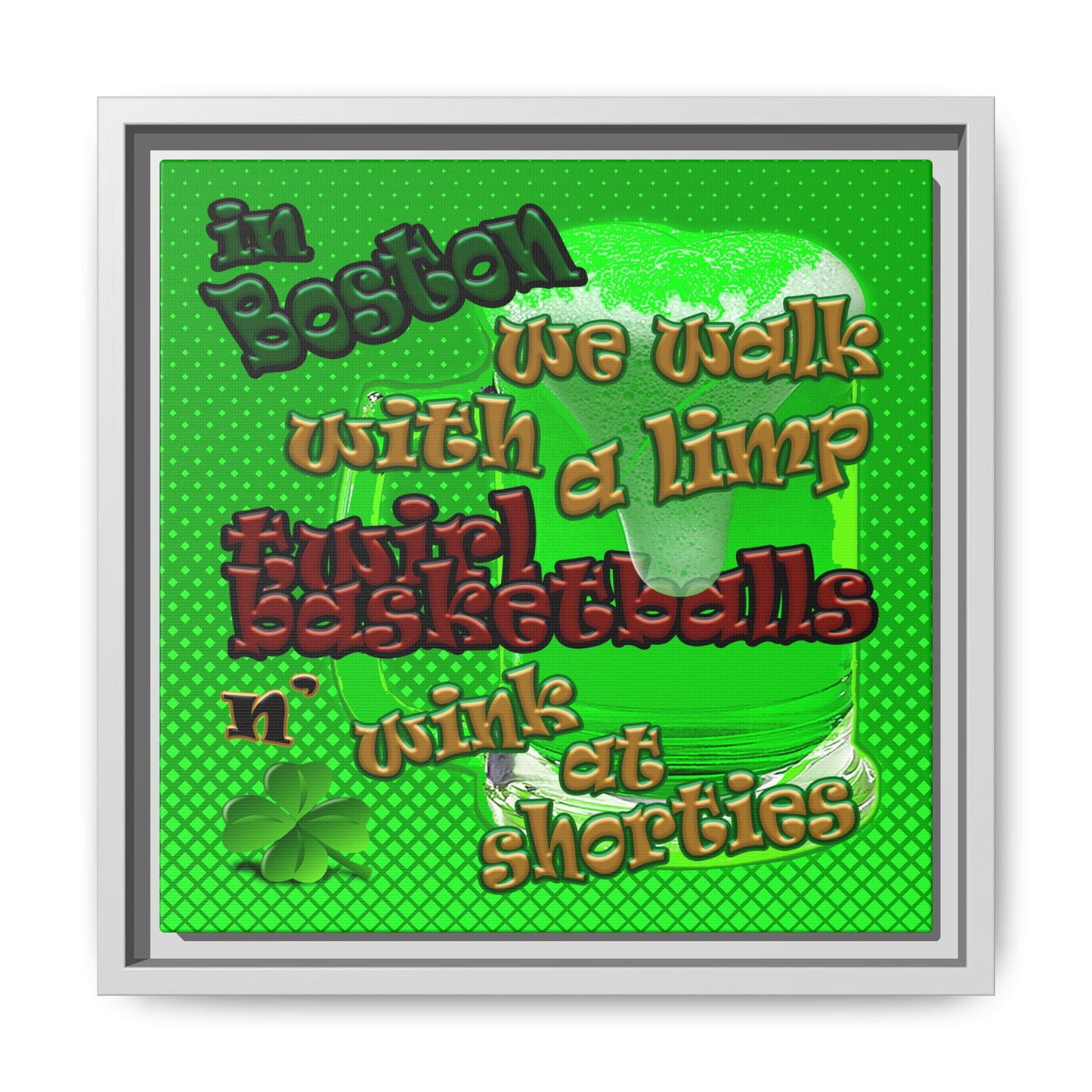 celtics logo - framed canvas art (logo green)