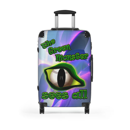 green monster - Suitcase (grey-pink wave)