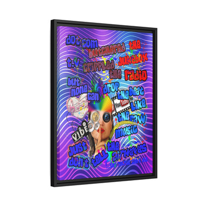 drop the beat - framed canvas art (purple wave)