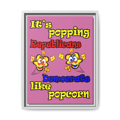 popping like popcorn - framed canvas art (light pink)