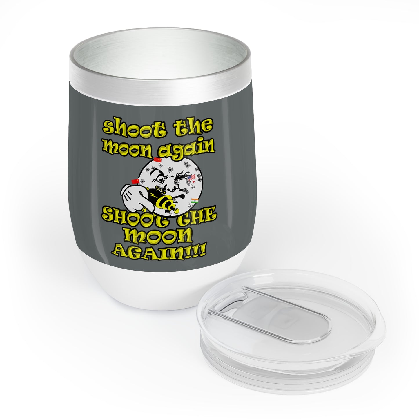shoot the moon again - Chill Wine Tumbler (dark grey)
