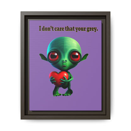 I don't care that your grey - framed canvas art (light purple)