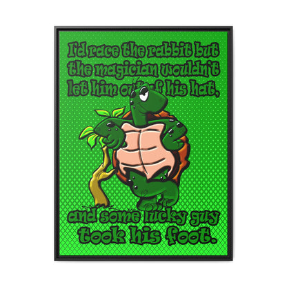 turtle race - framed canvas art (logo green)