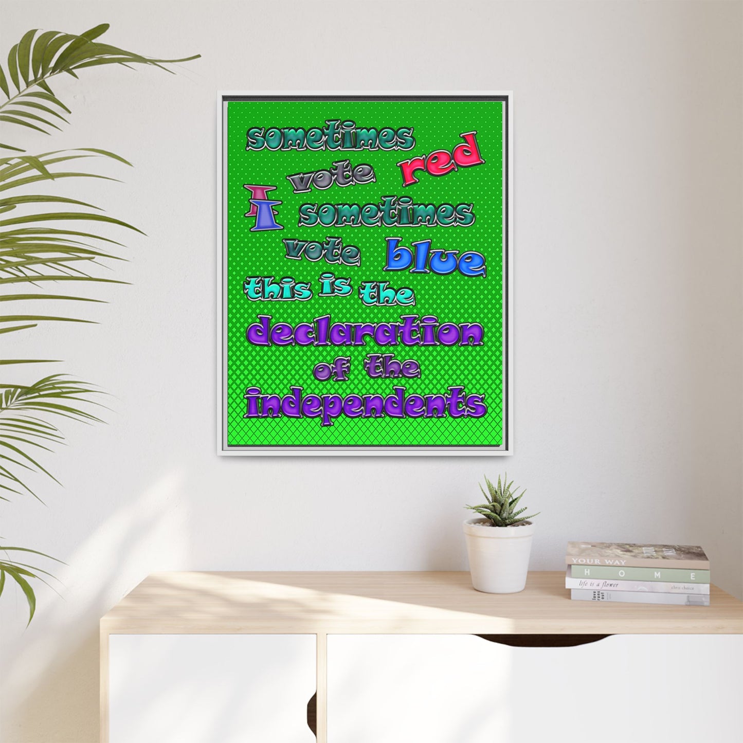 declaration of the independents - framed canvas art (logo green)