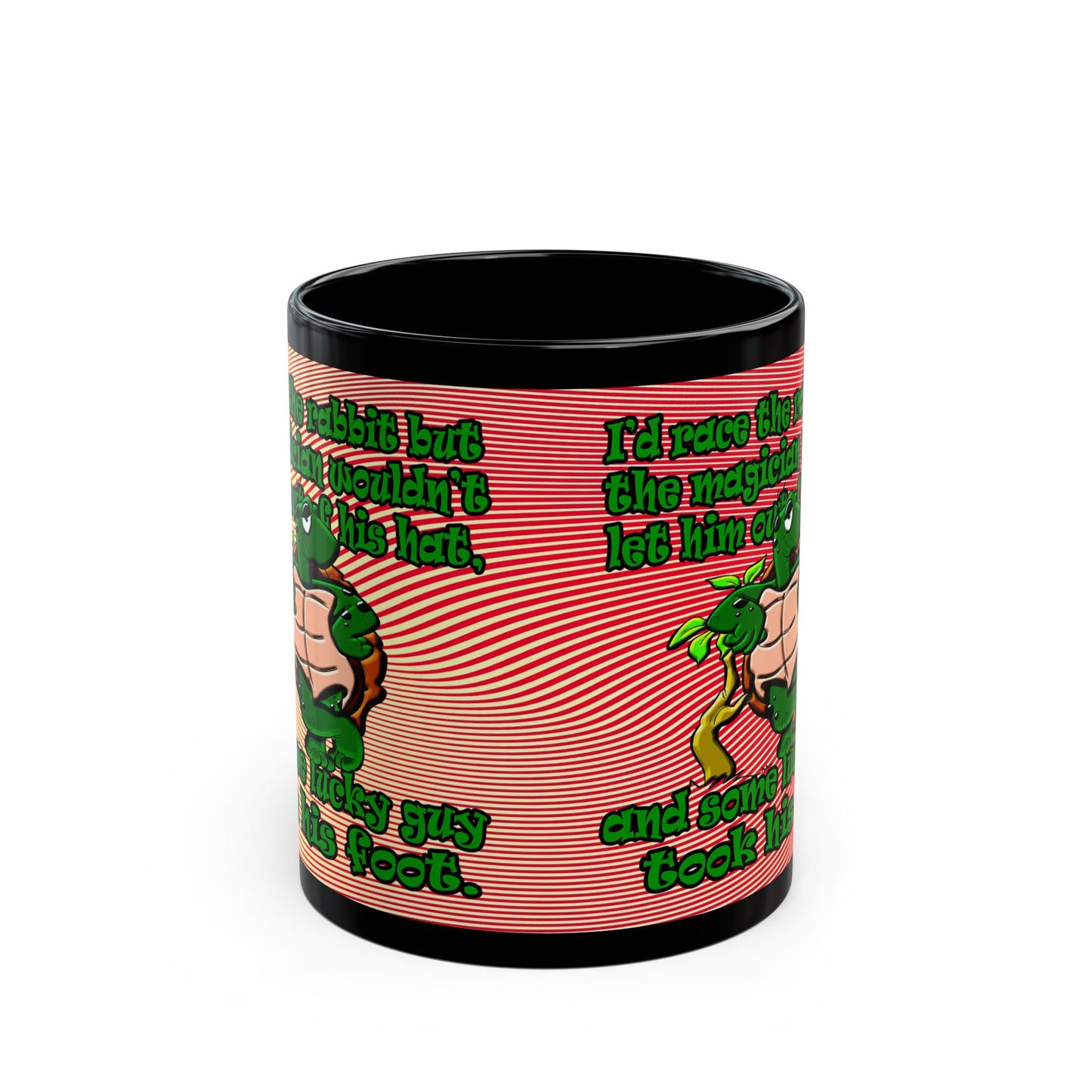 turtle race - Black Mug (yellow-orange wave)