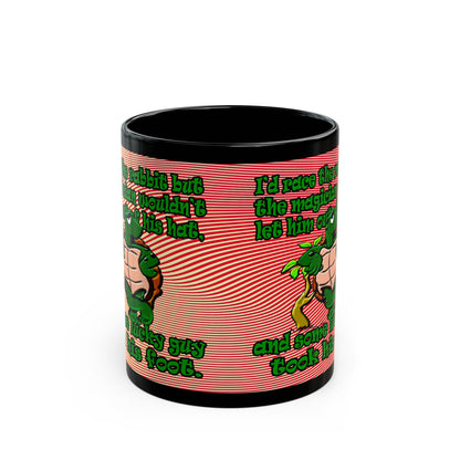 turtle race - Black Mug (yellow-orange wave)