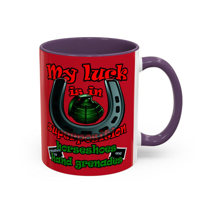 my luck - Accent Mug (dark red)