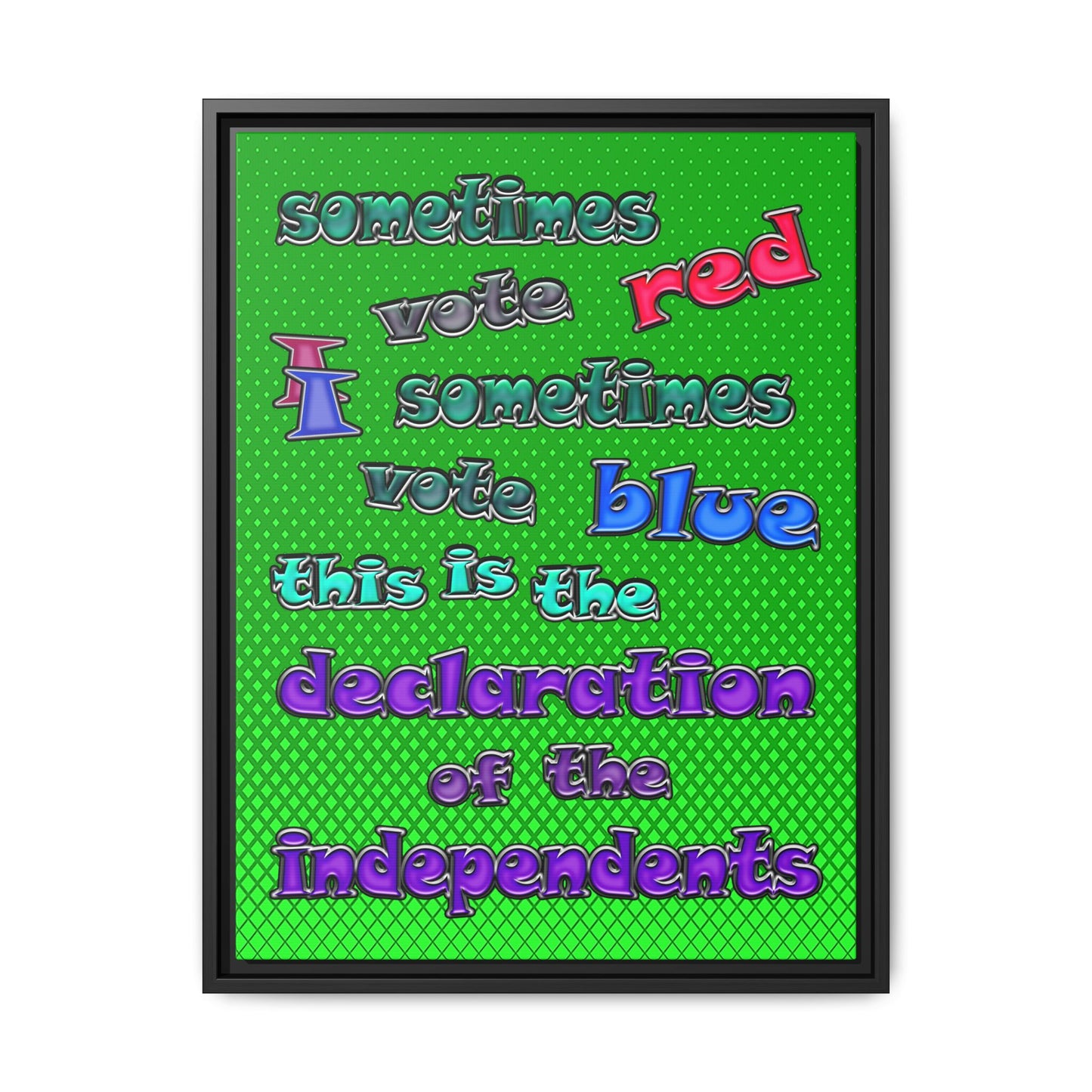 declaration of the independents - framed canvas art (logo green)