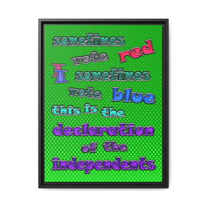 declaration of the independents - framed canvas art (logo green)