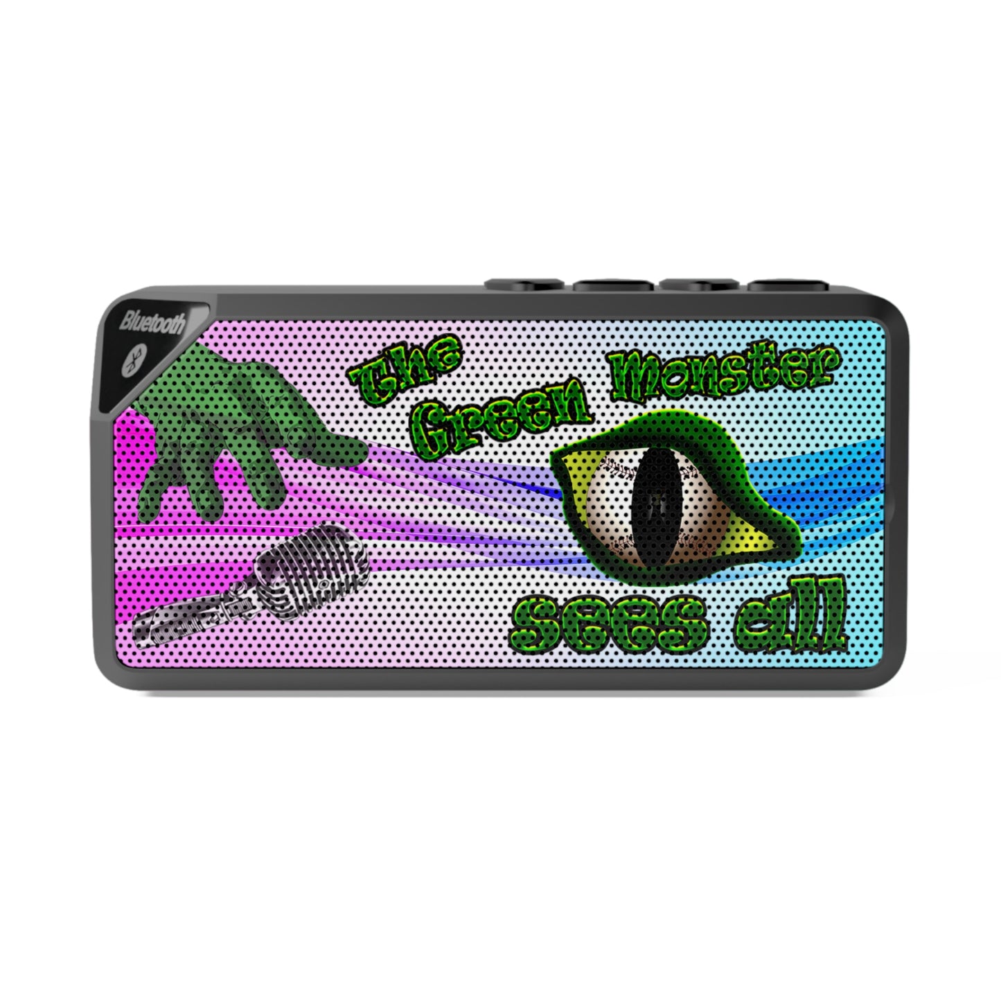 green monster - Jabba Bluetooth Speaker (light blue-pink wave)