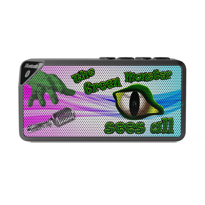green monster - Jabba Bluetooth Speaker (light blue-pink wave)