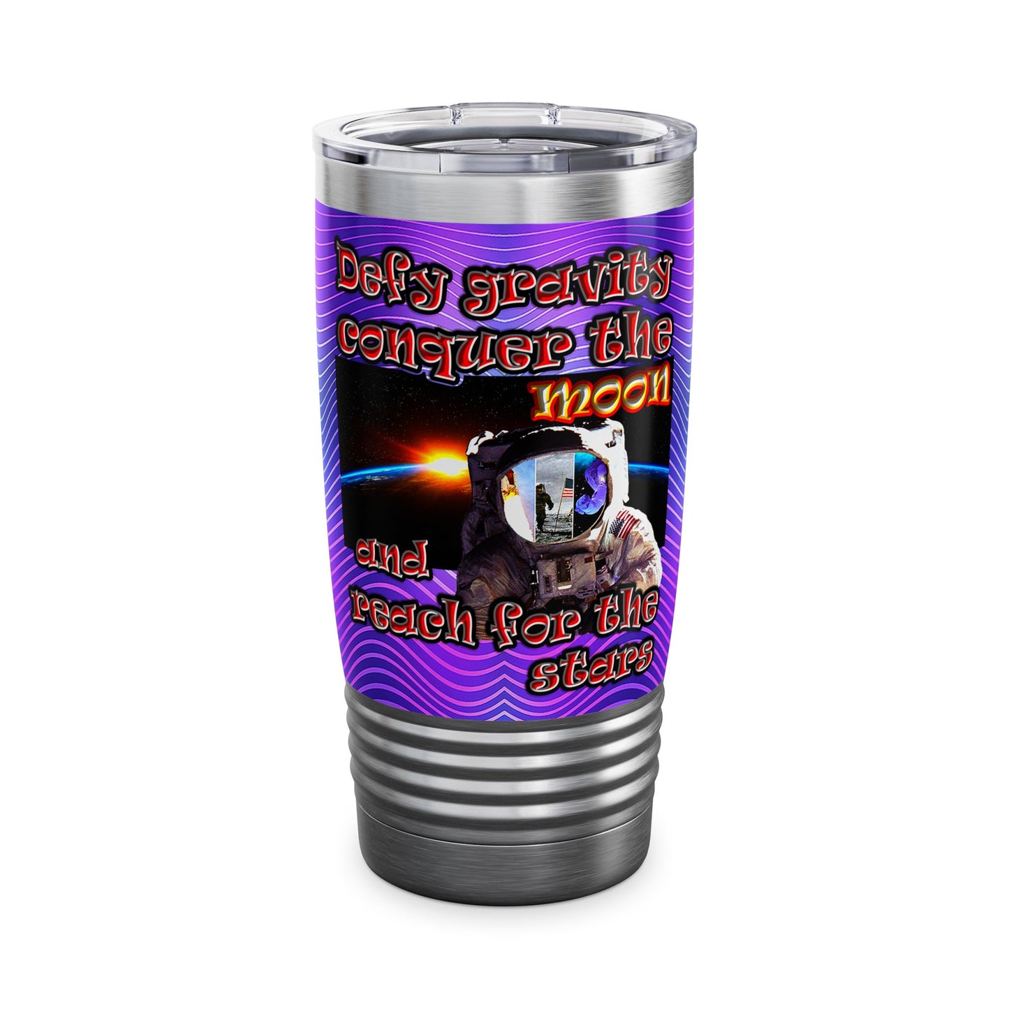 defy conquer reach - Ringneck Tumbler, 20oz (purple wave)