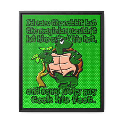turtle race - framed canvas art (logo green)