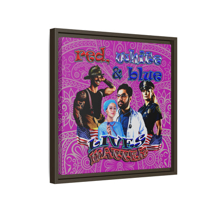 rw&b lives matter - framed canvas art (pink swirl)