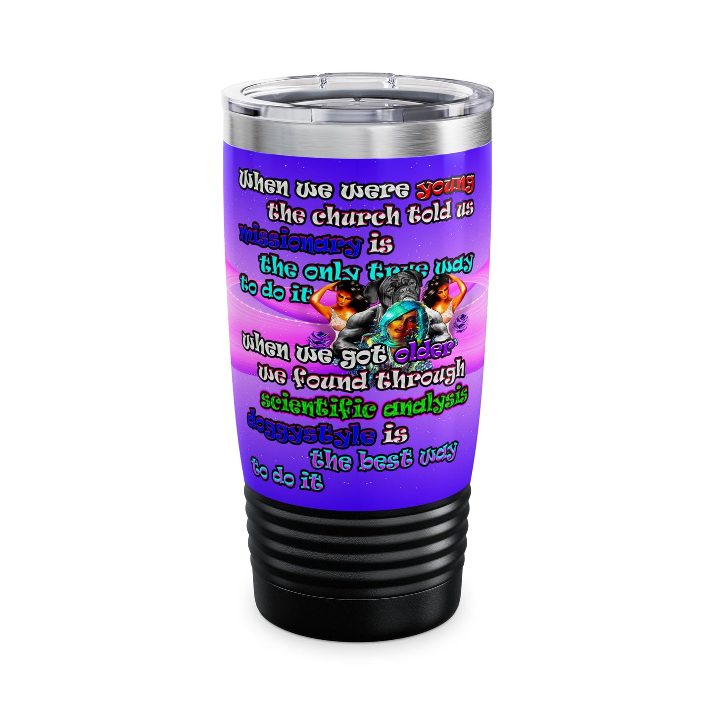 doggystyle - Ringneck Tumbler, 20oz (purple-pink wave)