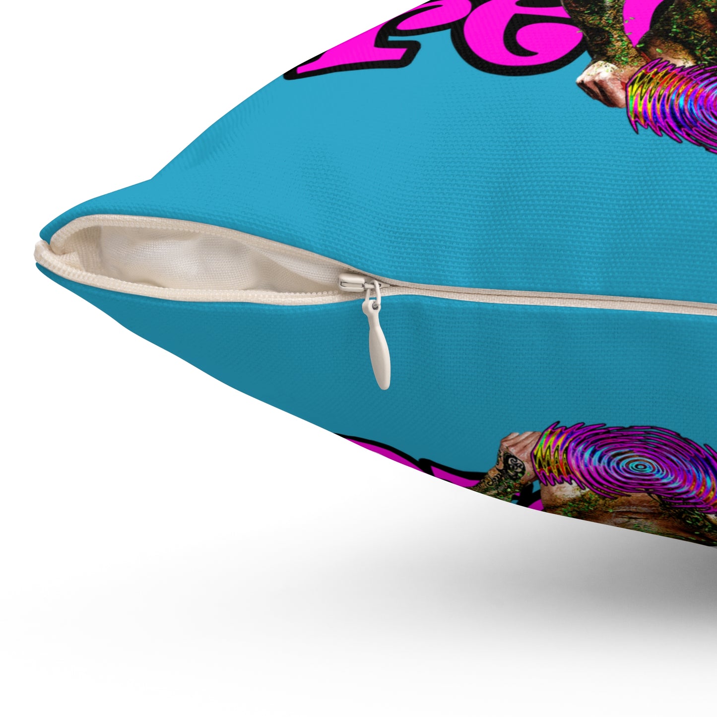 hoes b4 bros - Spun Polyester Square Pillow - (turquoise)