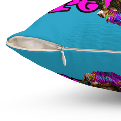 hoes b4 bros - Spun Polyester Square Pillow - (turquoise)