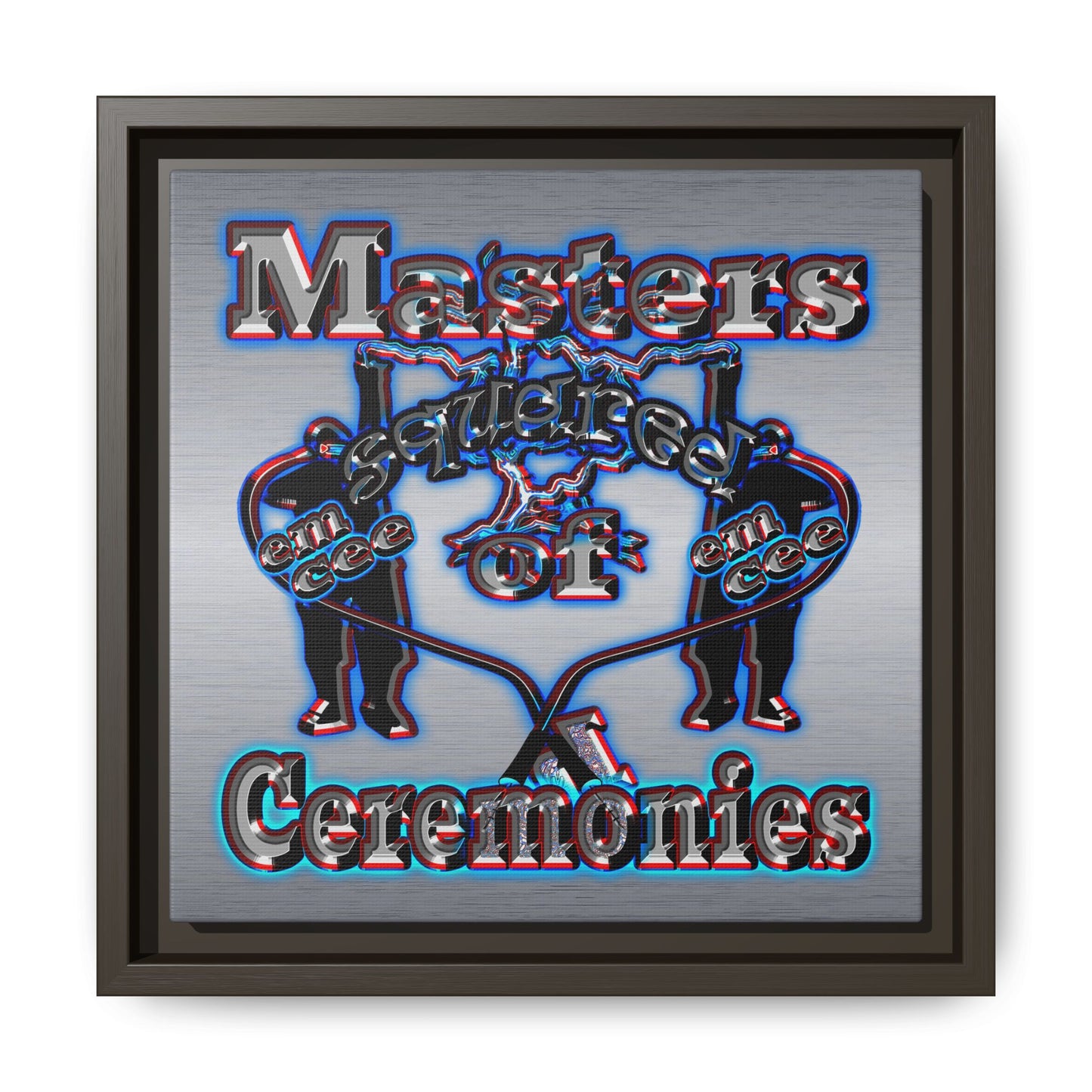 em cee squared - framed canvas art (brushed nickel)