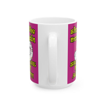 shoot the moon again - White Mug (pink)
