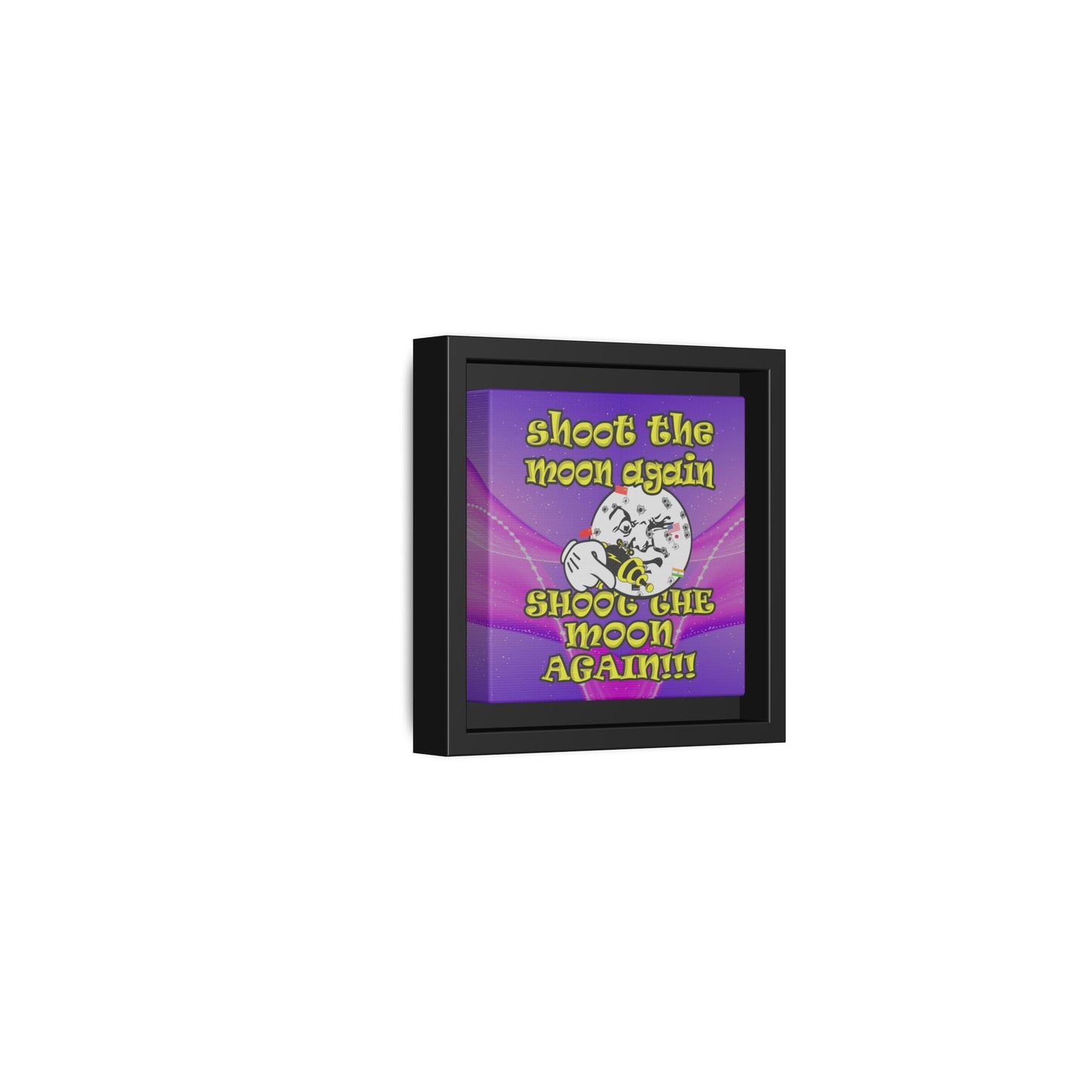 shoot the moon again - framed canvas art (purple-pink wave)