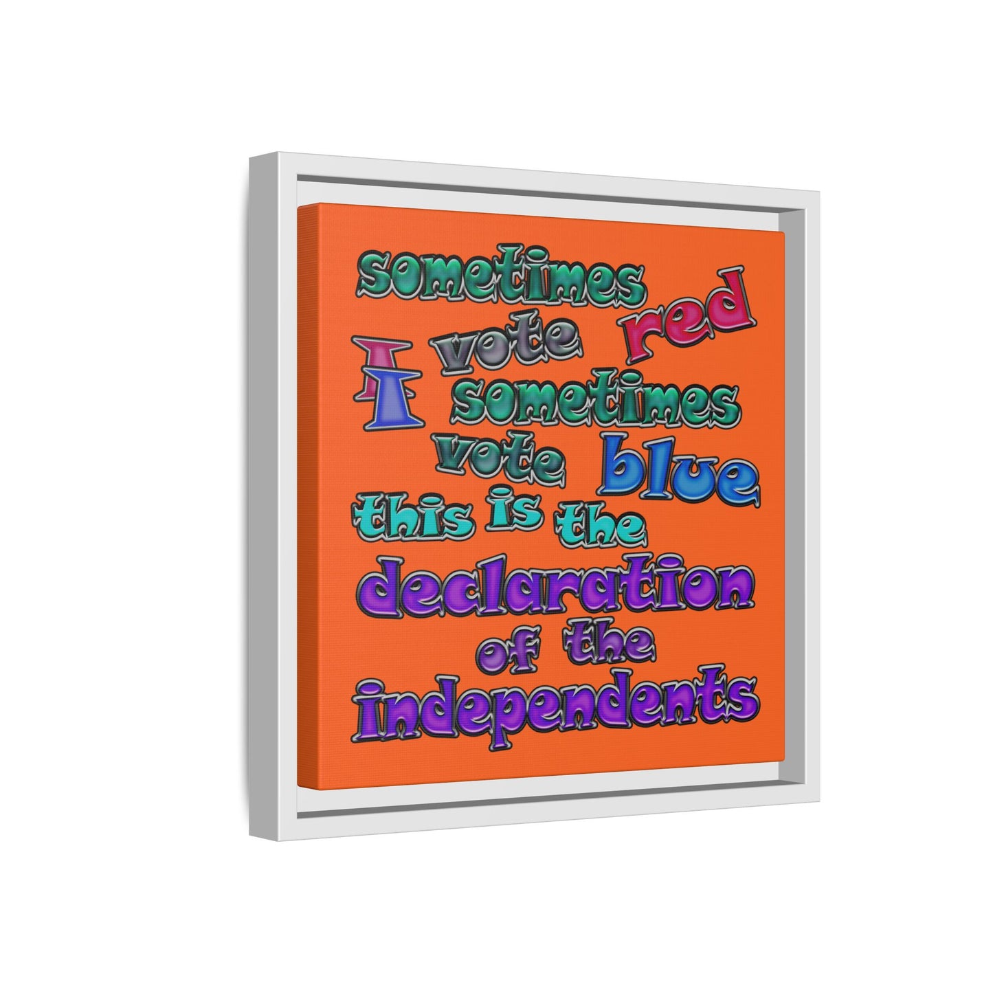 declaration of the independents - framed canvas art (orange)