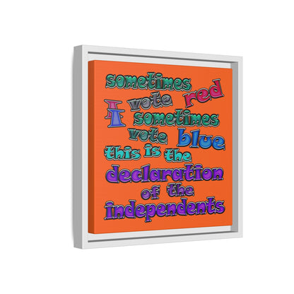 declaration of the independents - framed canvas art (orange)
