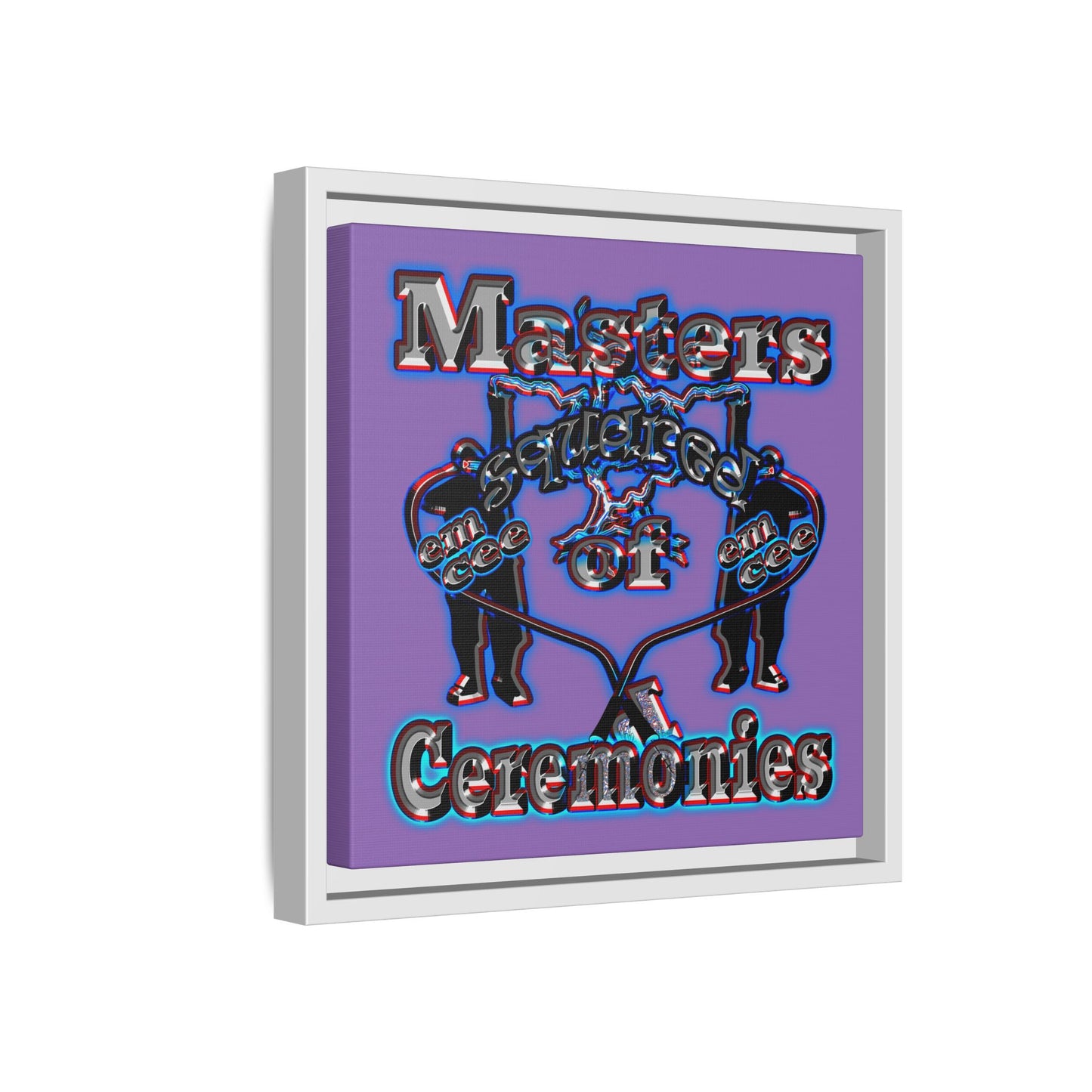em cee squared - framed canvas art (light purple)