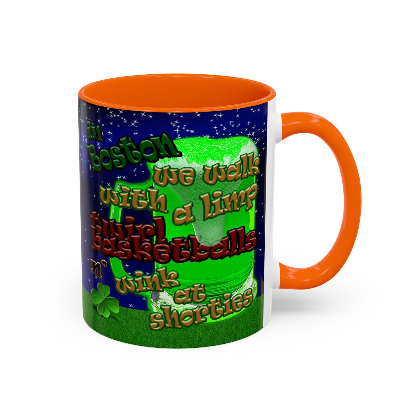 celtics logo - Accent Mug ('snoops' background)