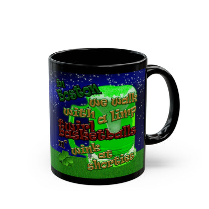 celtics logo - Black Mug ('snoops' background)