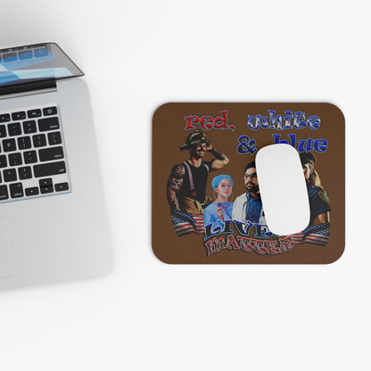 rw&b lives matter - Mouse Pad (Rectangle) (brown)