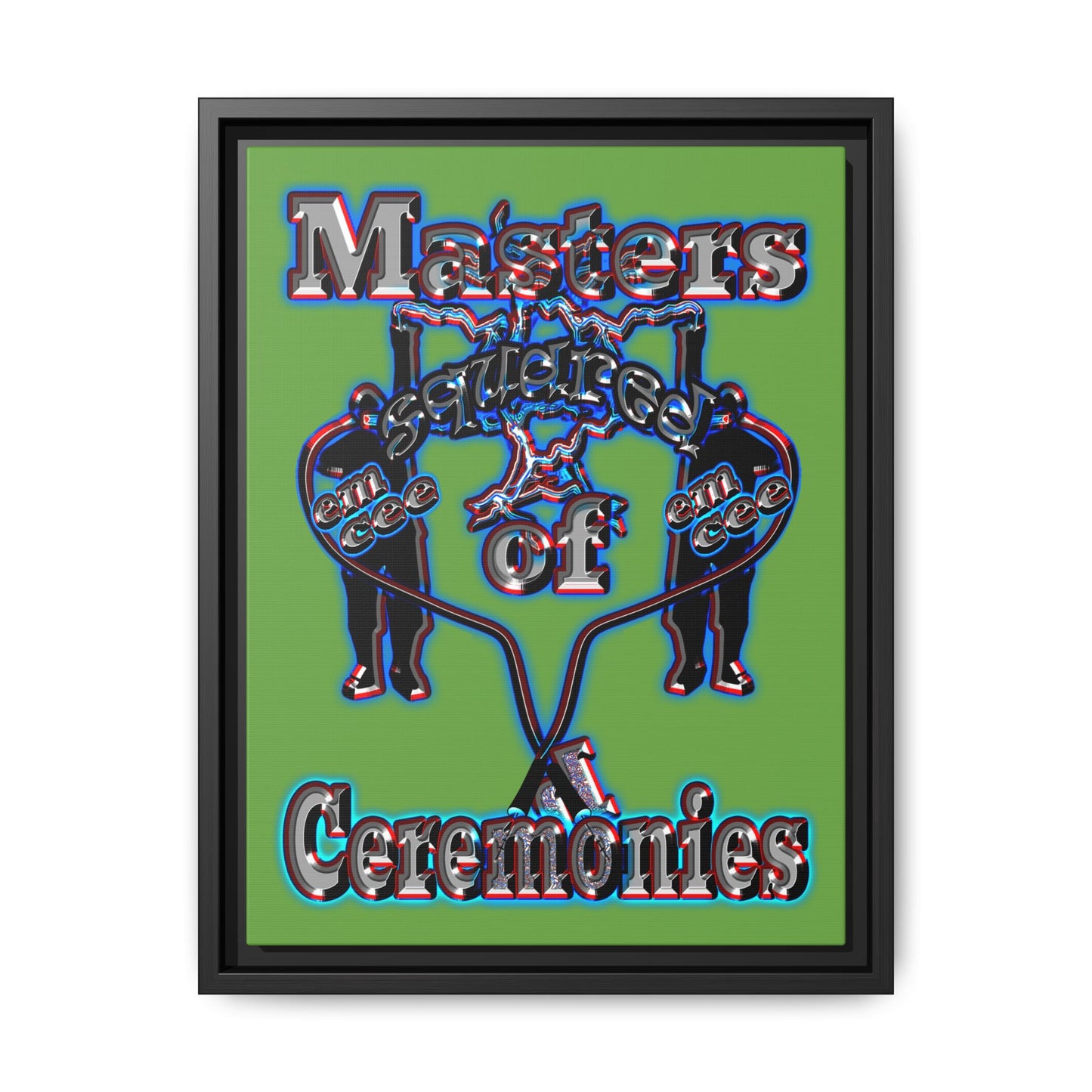 em cee squared - framed canvas art (green)