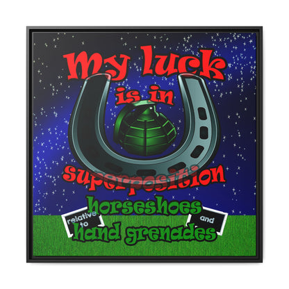 my luck - framed canvas art ('snoops' background)