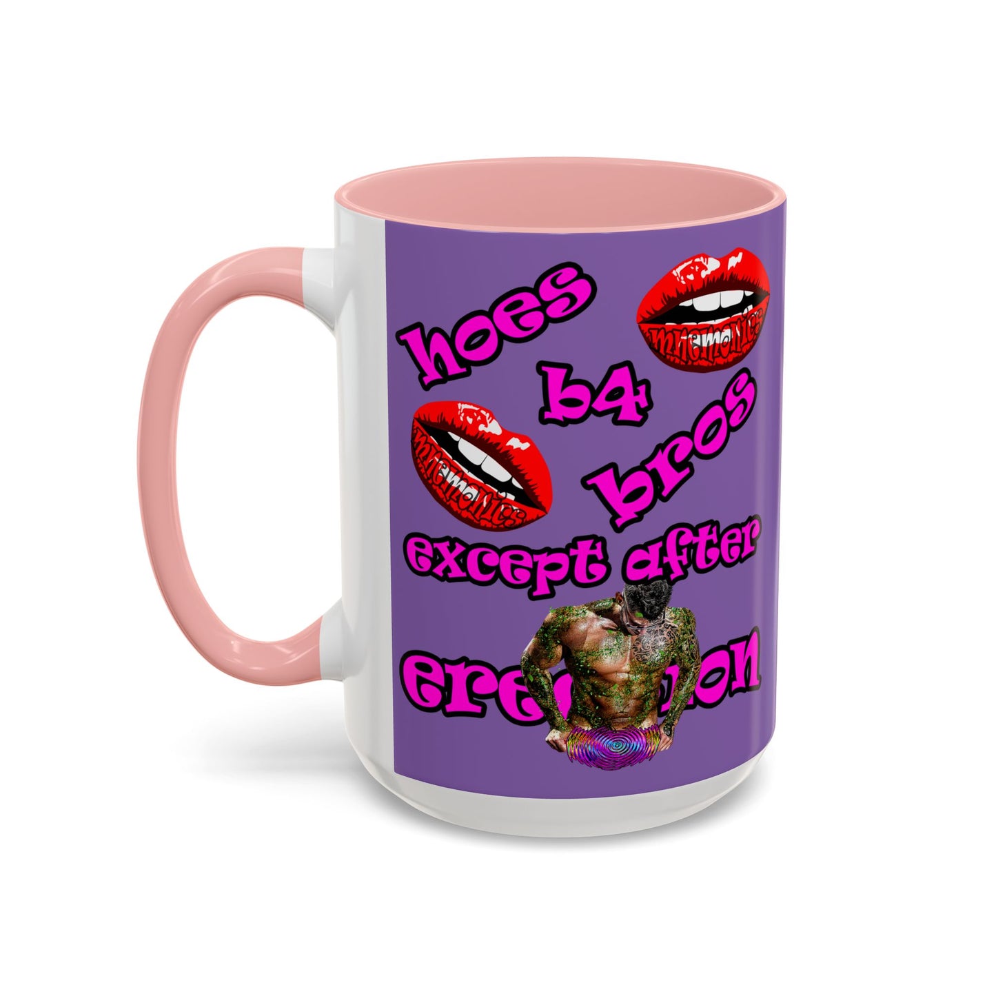 hoes b4 bros - Accent Mug (light purple)