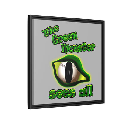 green monster - framed canvas art (light grey)