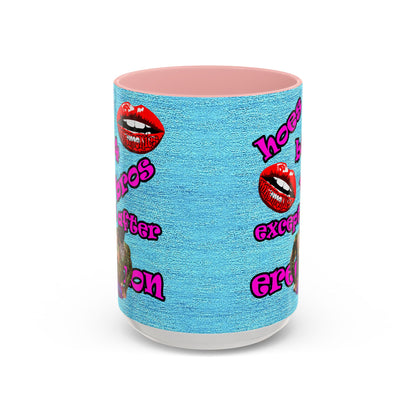 hoes b4 bros - Accent Mug (faded blue)