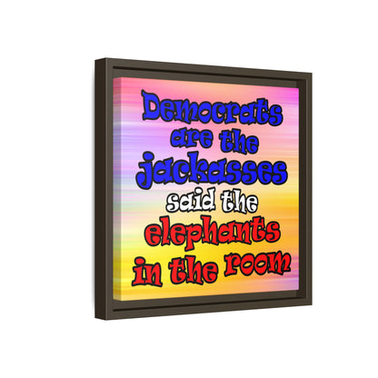 donkeys and elephants - framed canvas art (color blur)