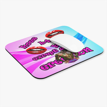 hoes b4 bros - Mouse Pad (Rectangle) (light blue-pink wave)