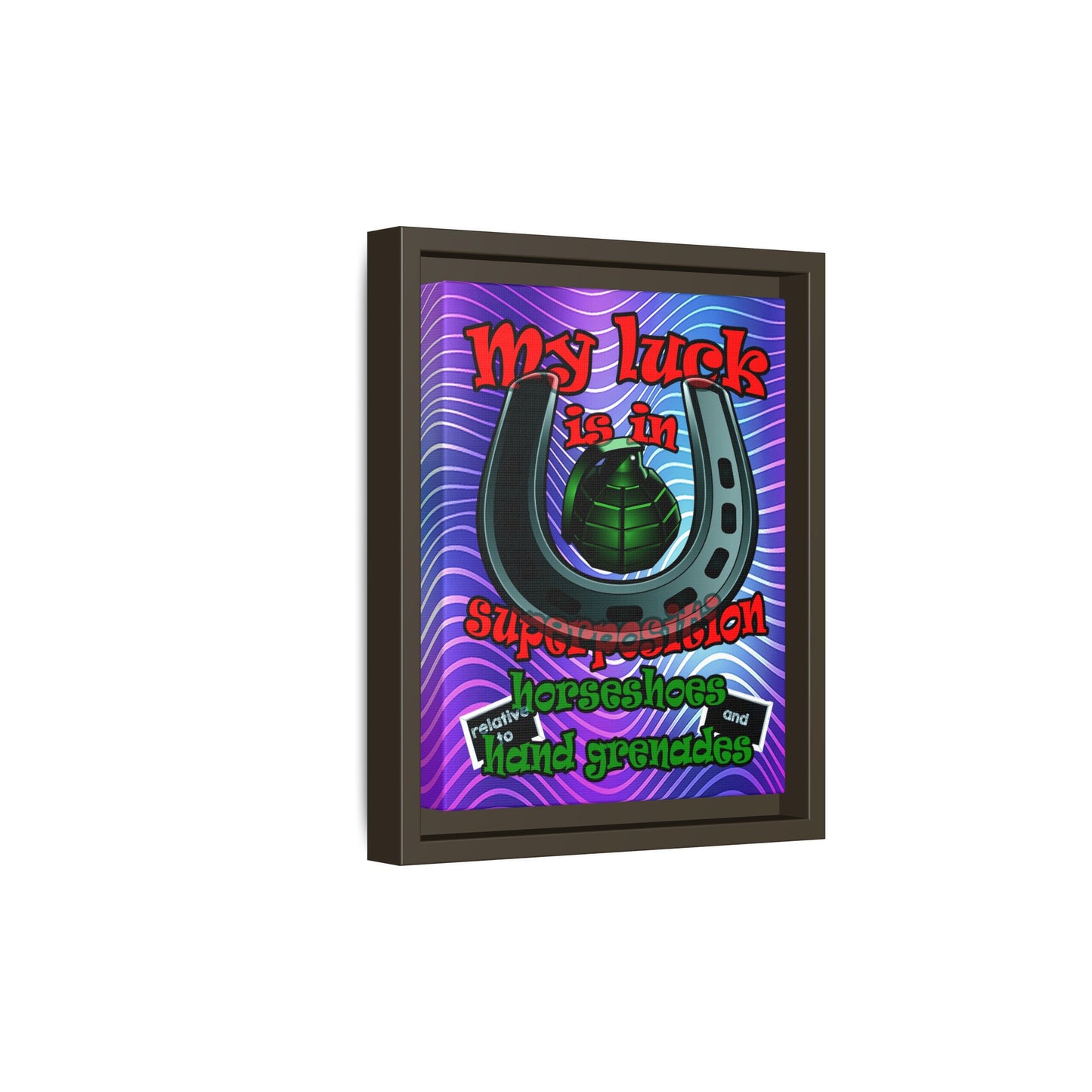 my luck - framed canvas art (purple wave)