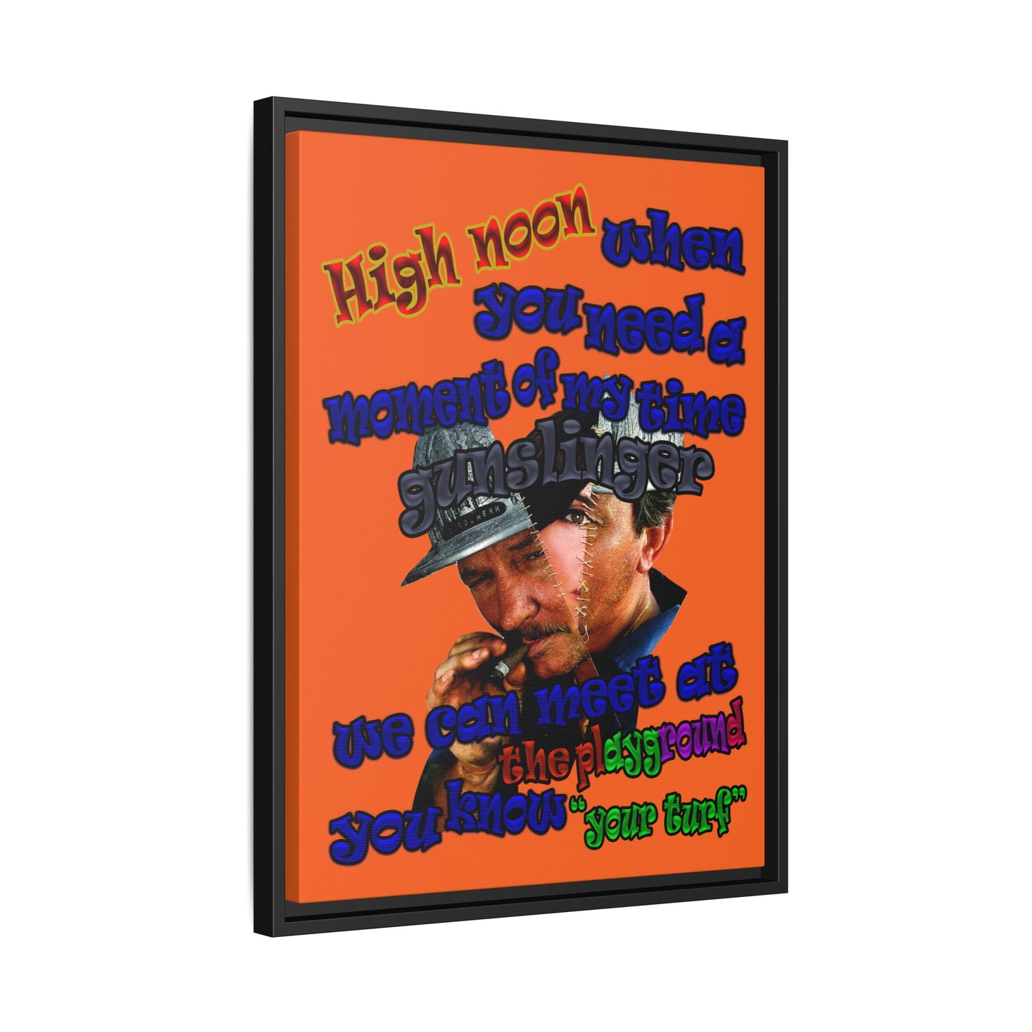 high noon - framed canvas art (orange)