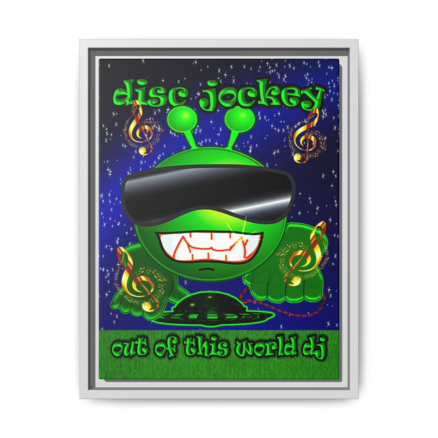 disc jockey - framed canvas art ('snoops' background)