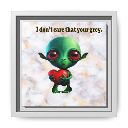 I don't care that your grey - framed canvas art (white marble)