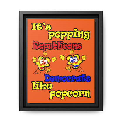 popping like popcorn - framed canvas art (orange)