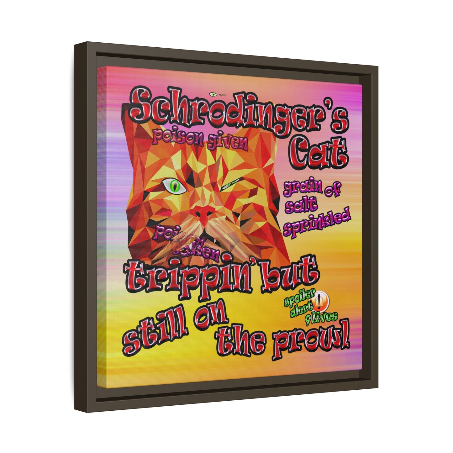 schrodinger's cat - framed canvas art (color blur)