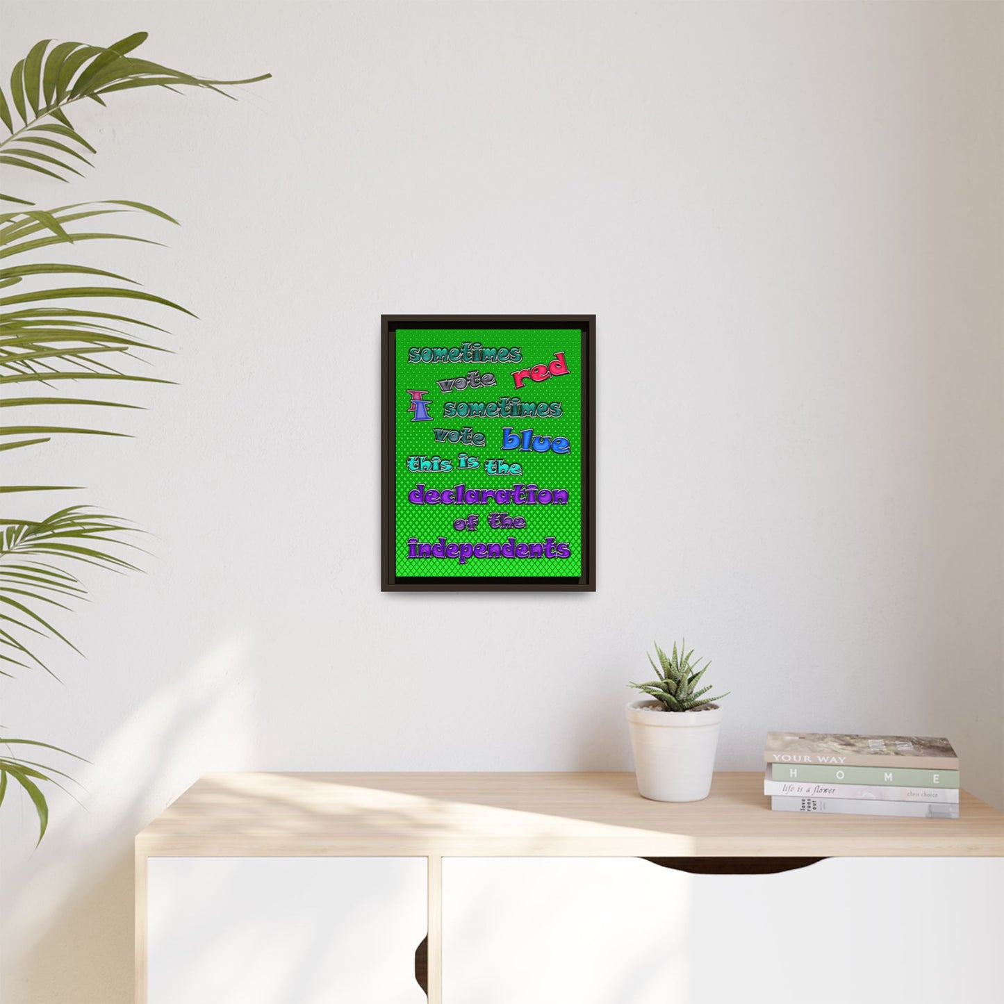 declaration of the independents - framed canvas art (logo green)