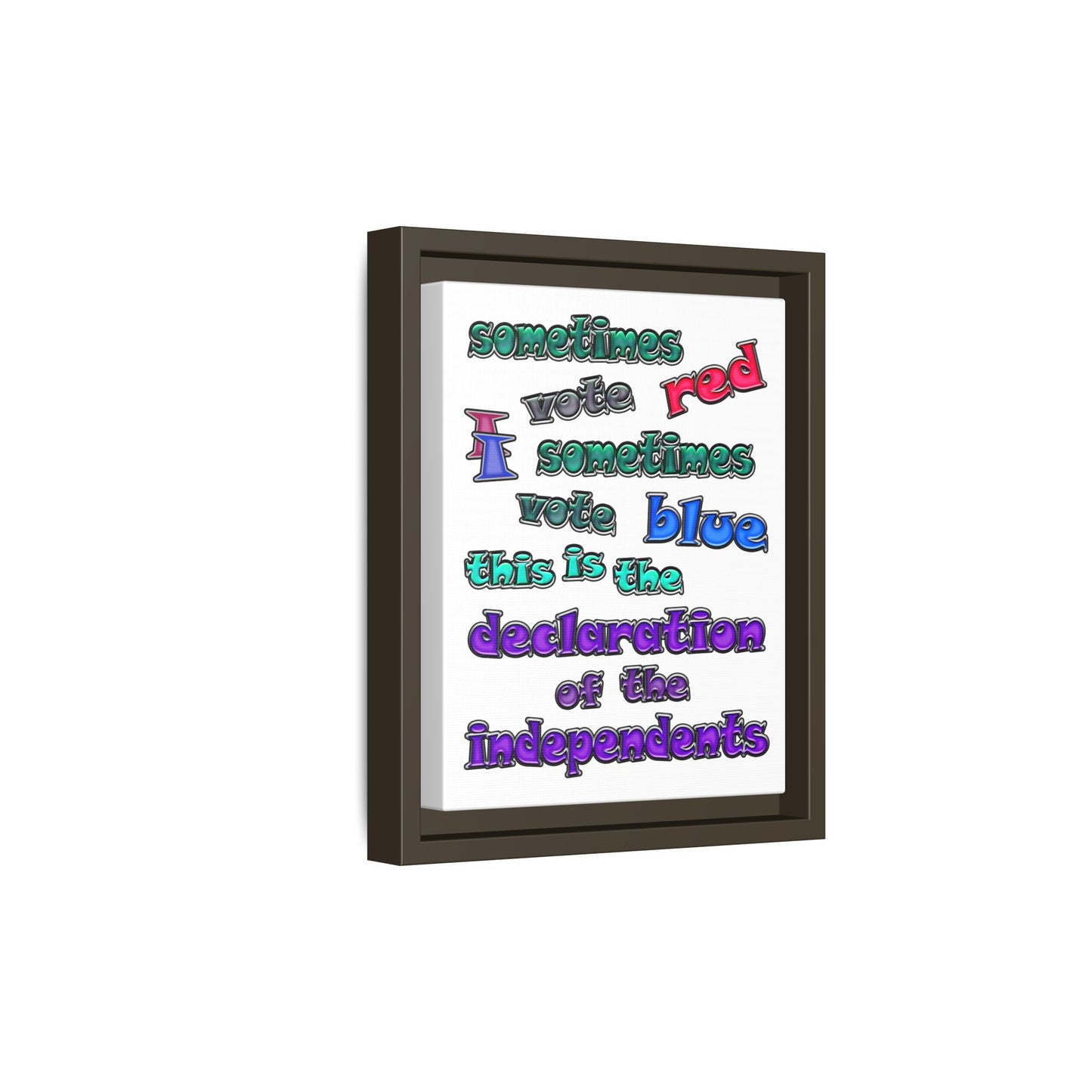 declaration of the independents - framed canvas art (white)