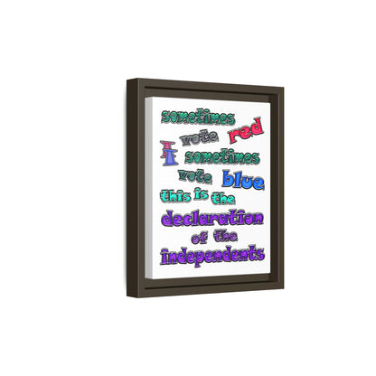 declaration of the independents - framed canvas art (white)