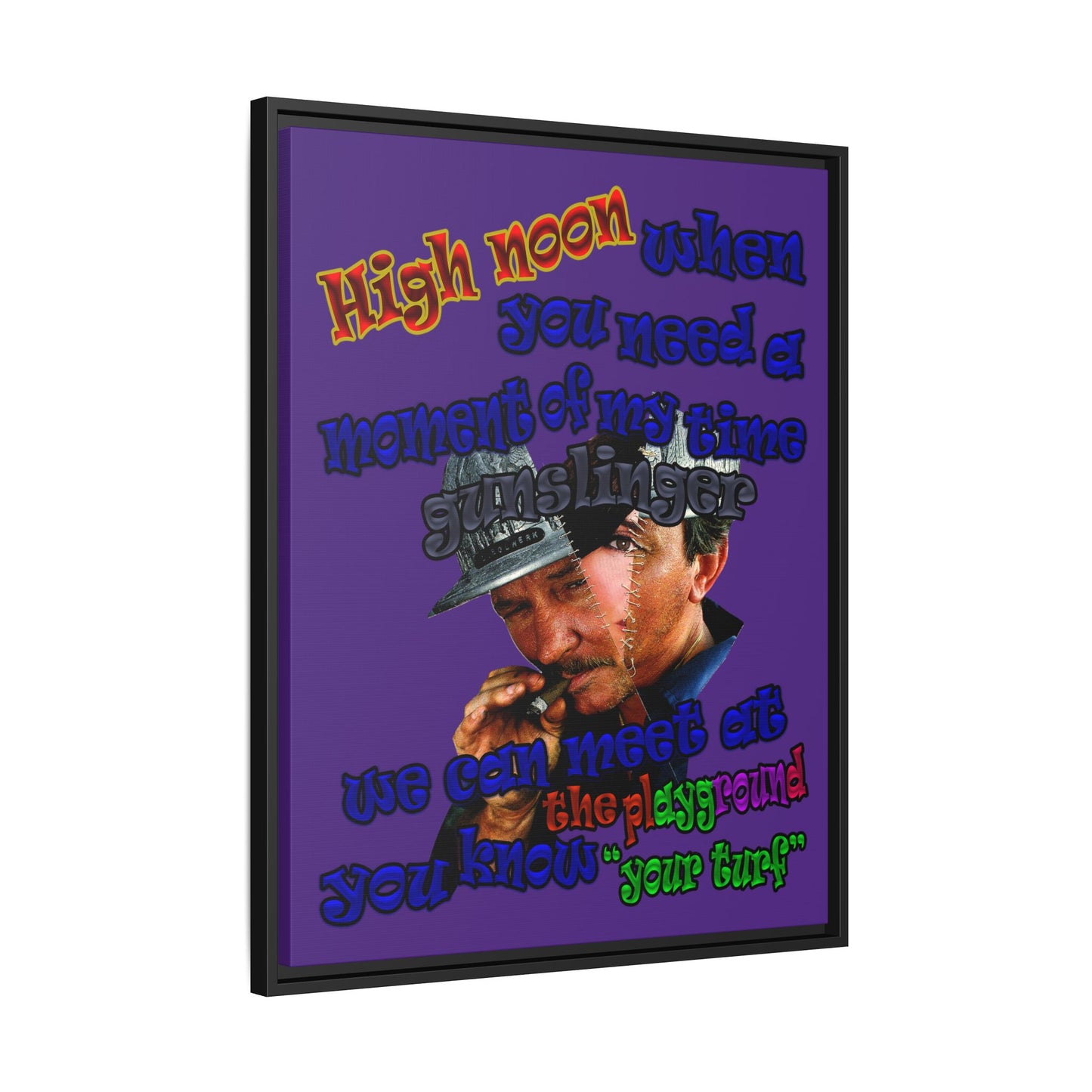 high noon - framed canvas art (purple)