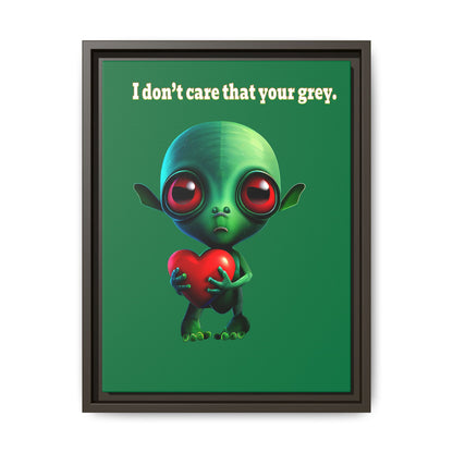 I don't care that your grey - framed canvas art (dark green)