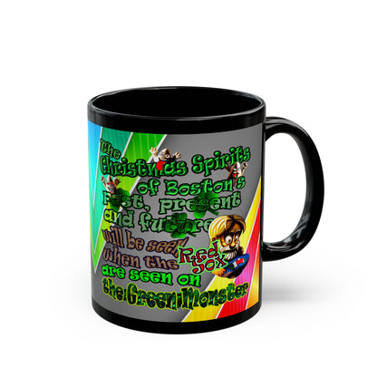 christmas spirits of boston - Black Mug (rainbow split)